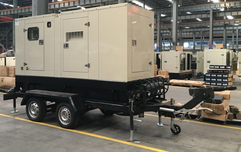 Customized 200kva Perkins on wheels at factory